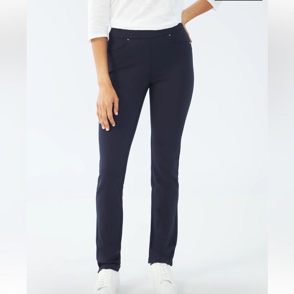 FDJ Black Stretch Knit Pull-On Pants Sz 10